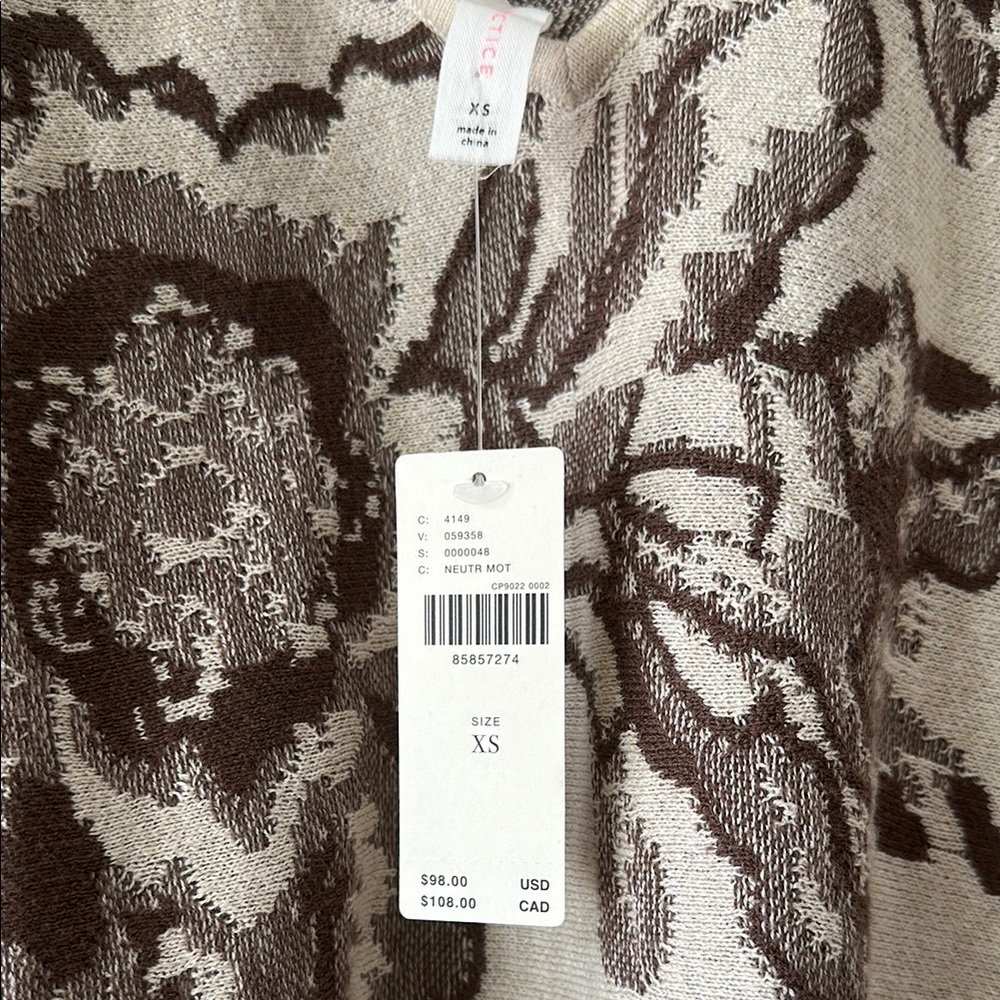 Anthropologie Hazy Daze Sweater with Floral Design XS NWT - Picture 5 of 6
